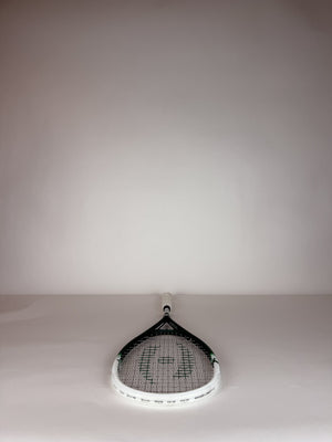 Harrow Concord Academy Vapor squash racket, head-on view of the strung head